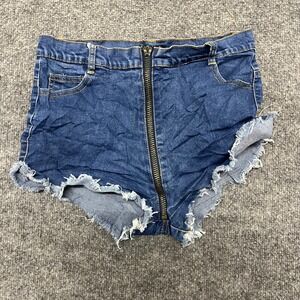36point5 Denim Shorts Womens Size L Blue Cutoff Raw Hem Casual Summer Jean
